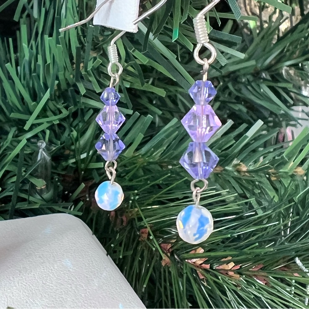 NEW Swarovski crystal earrings purple